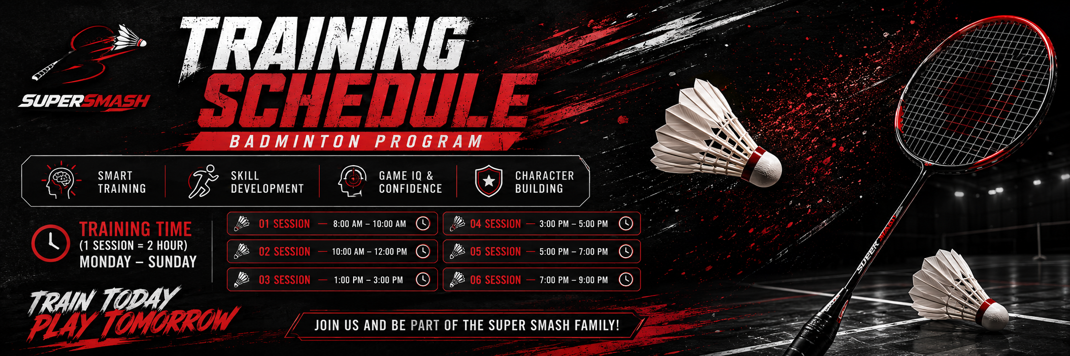 Weekly training schedule