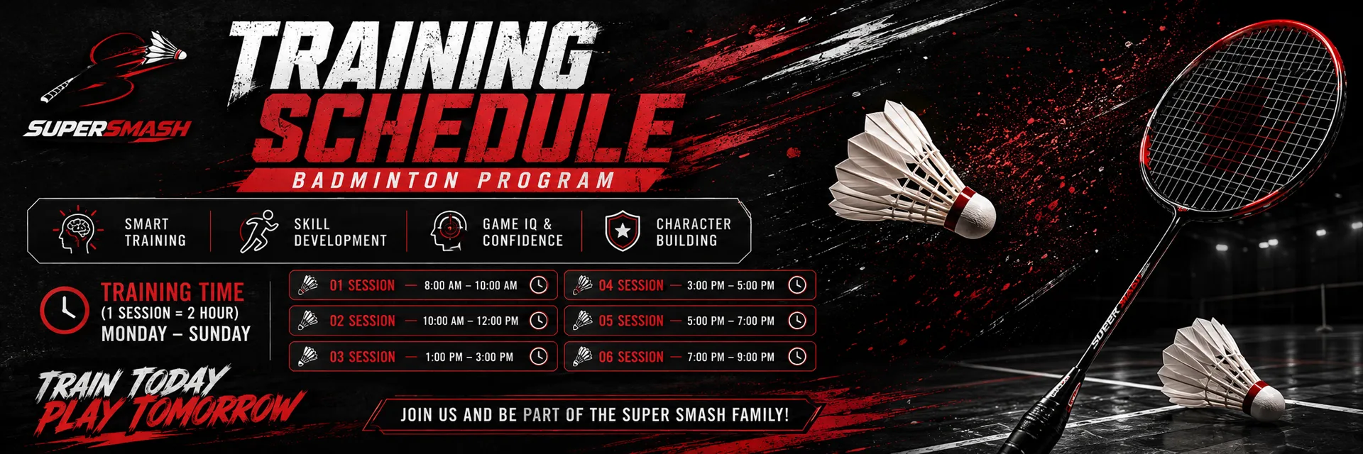 Weekly training schedule
