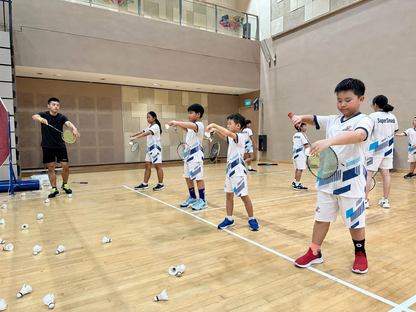 Junior badminton training class